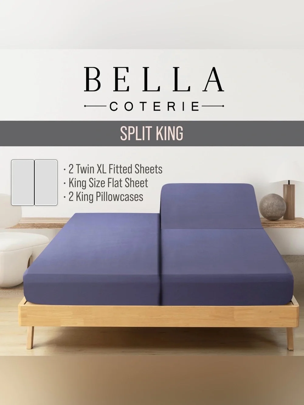 🫐 NEW 🫐 BC BELLA COTERIE LUXURY SHEETS, 400 COUNT